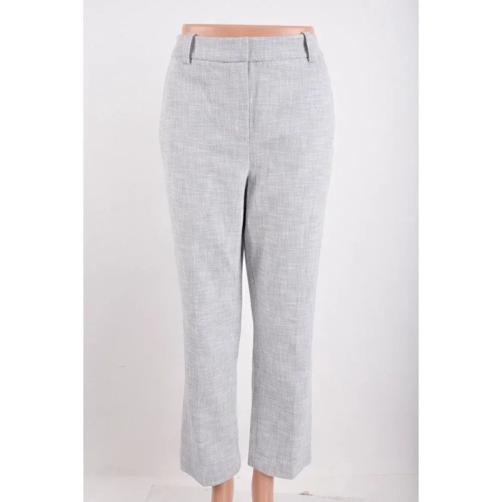 Rebecca Taylor Womens Slub Suit Pants Straight Leg Sz 8 Dove Gray NWT